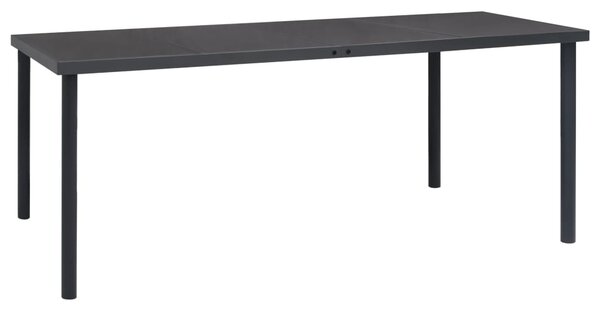VidaXL Vrtni blagovaonski stol antracit 190 x 90 x 74 cm čelični