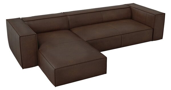 Tamnosmeđa kožna kutna garnitura (lijevi kut) Madame - Windsor & Co Sofas