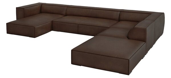 Tamnosmeđa kožna kutna garnitura (desni kut) Madame - Windsor & Co Sofas