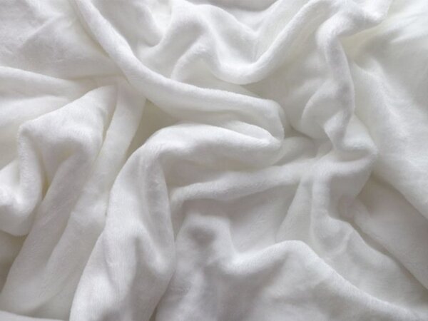 Sada posteljine mikropliš PURRSLEEP bež + plahta od mikroplyša SOFT 180x200 cm bijela, za bračni krevet