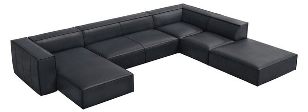 Tamno plava kožna kutna garnitura (s desnim kutom) Madame – Windsor & Co Sofas