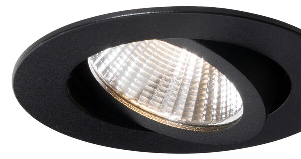 Ugradbeni reflektor crni 6,8 cm uključujući LED 750 lm prigušiv IP23 - Gaius