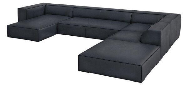 Tamno plava kožna kutna garnitura (s desnim kutom) Madame – Windsor & Co Sofas