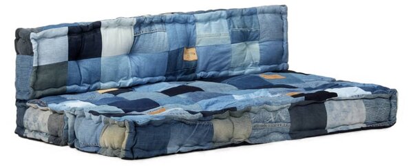 VidaXL 2-dijelni set jastuka za sofu od paleta plavi traper patchwork