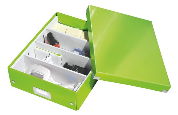 Zelena kartonska kutija za pohranu s poklopcem 28x37x10 cm Click&Store – Leitz
