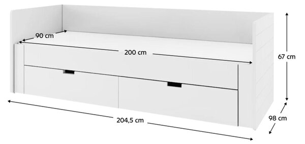 Jednostruki krevet 90 cm Anatomy (bijela) (s podnicom)
