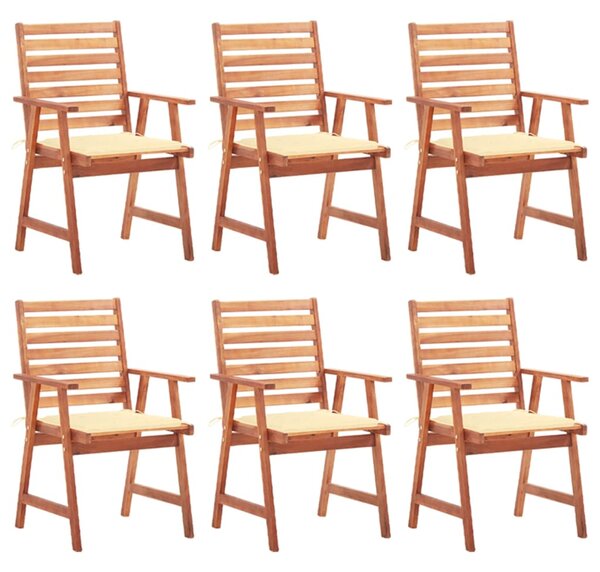 VidaXL Vrtne blagovaonske stolice s jastucima 6 kom od bagremovog drva