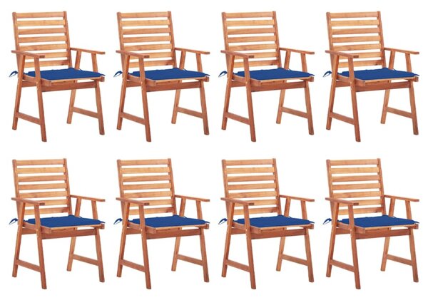 VidaXL Vrtne blagovaonske stolice s jastucima 8 kom od bagremovog drva