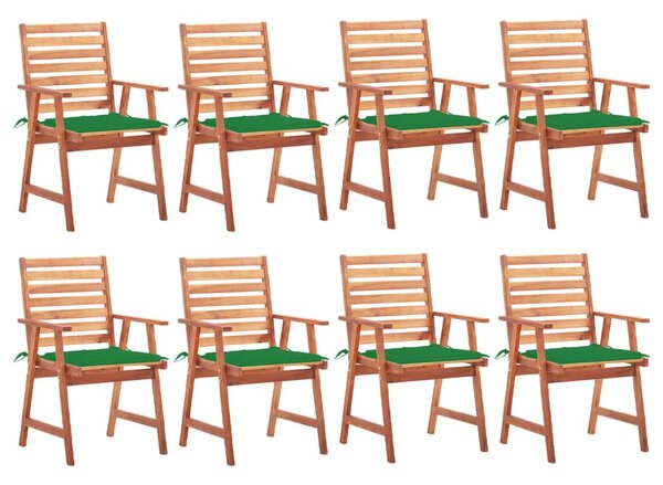 VidaXL Vrtne blagovaonske stolice s jastucima 8 kom od bagremovog drva