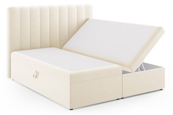 Bež boxspring krevet s prostorom za pohranu 180x200 cm Gina – Milo Casa