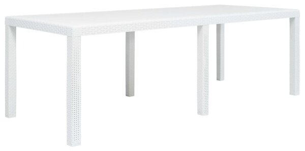 VidaXL Vrtni stol bijeli 220 x 90 x 72 cm plastika s izgledom ratana