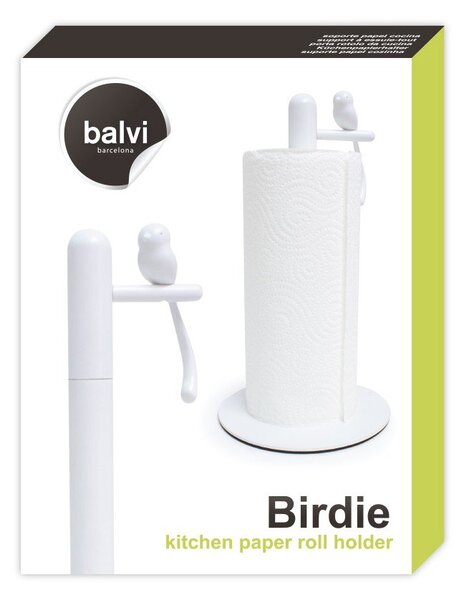 Bijeli držač kuhinjskih ručnika ø 16 cm Birdie – Balvi