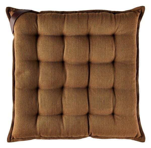 Smeđi pamučni jastuk za sjedenje Södahl, 40 x 40 cm