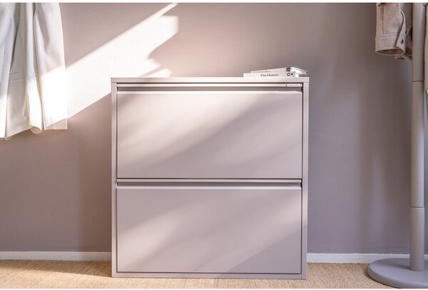 Smeđe-sivi metalni preklopni ormarić za cipele 75x77,5x22,5 cm Billy – Spinder Design