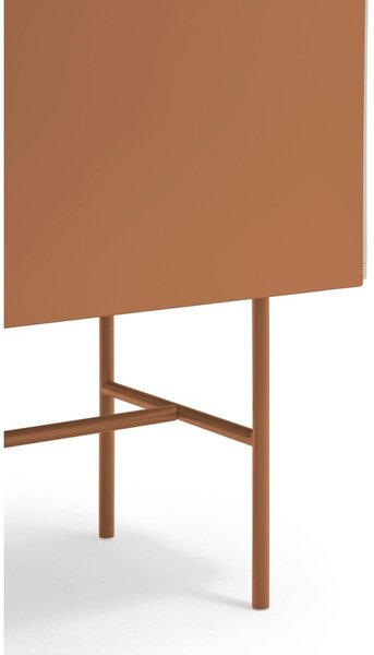 Ciglasta/bež niska komoda s kliznim vratima 140x91 cm Nube – Teulat
