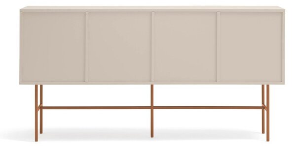 Ciglasta/bež niska komoda s kliznim vratima 180x91 cm Nube – Teulat