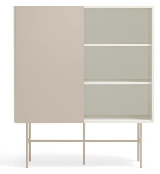 Bež/krem visoka komoda s kliznim vratima 120x140 cm Nube – Teulat