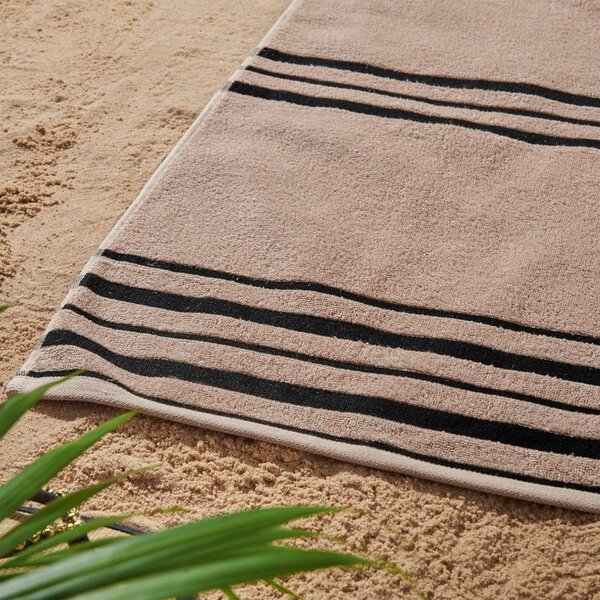 Bež ručnik za plažu 75x150 cm Banded Stripe – Catherine Lansfield