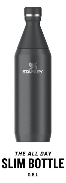 Crna termosica od nehrđajućeg čelika 600 ml All Day Slim Bottle Black – Stanley