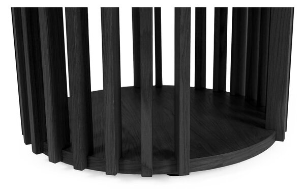 Crni pomoćni stolić Woodman Drum, ø 53 cm