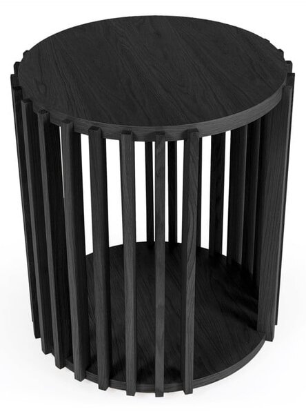 Crni pomoćni stolić Woodman Drum, ø 53 cm