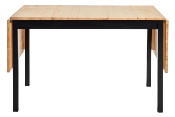 Sklopivi blagovaonski stol od borovine s crnom konstrukcijom Bonami Essentials Brisbane, 120 (200) x 70 cm