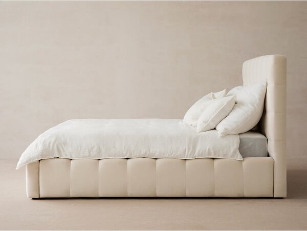 Bež tapecirani bračni krevet s prostorom za pohranu s podnicom 200x200 cm Bali – Cosmopolitan Design