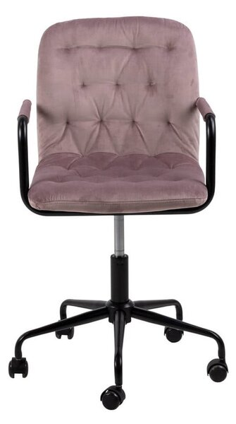 Pink uredska stolica s baršunastom površinom Acton Wendy