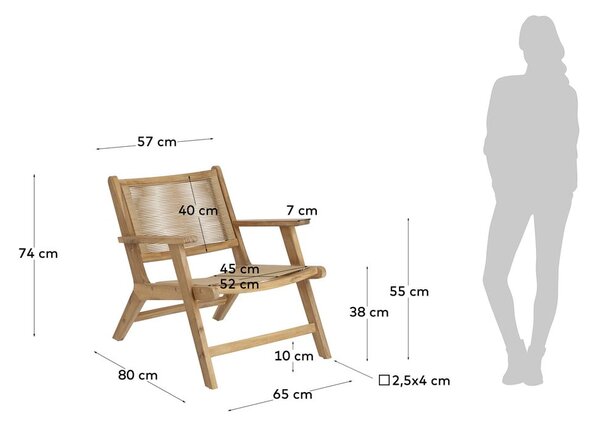 Vrtna fotelja od bagrema Kave Home Geralda