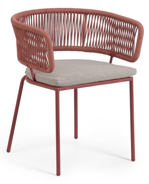 Vrtna stolica sa čeličnom konstrukcijom i smeđom špagom Kave HomeNadin