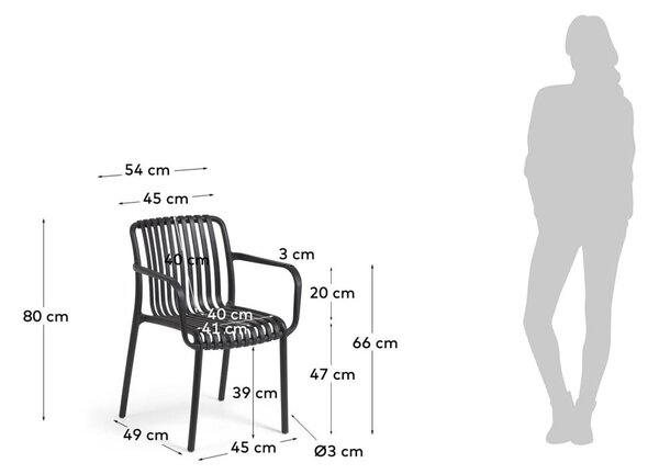 Crna vrtna stolica Kave Home Isabellini