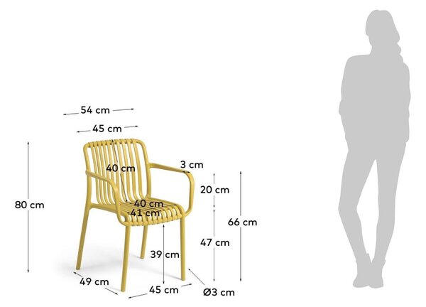 Senf žuta vrtna stolica Kave Home Isabellini