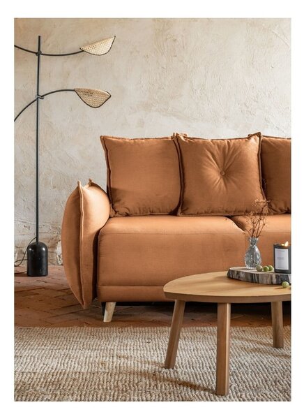 Ciglasta sklopiva kutna garnitura od samta (promjenjiva) Lazy Lukka – Miuform
