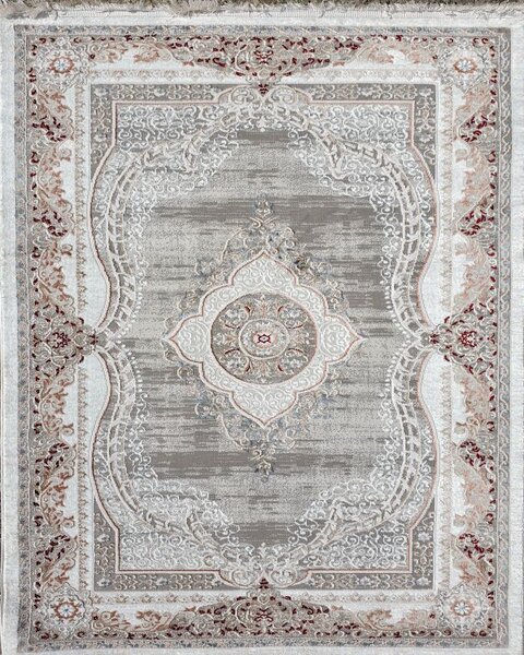 ShopJK TEPIH LUXESS S KRATKIM VLAKNIMA BORDO-SIVI 10137A Mjere: 120 x170