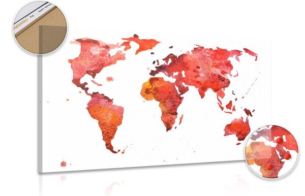 Slika na plutu kontinenti u crvenim bojama