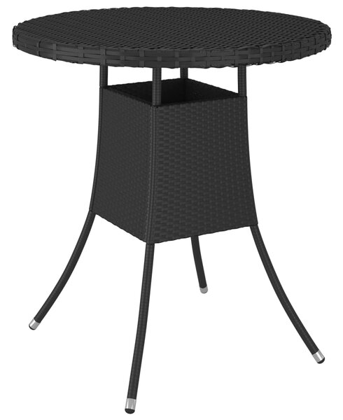 VidaXL Vrtni stol crni 70 x 70 x 73 cm od poliratana