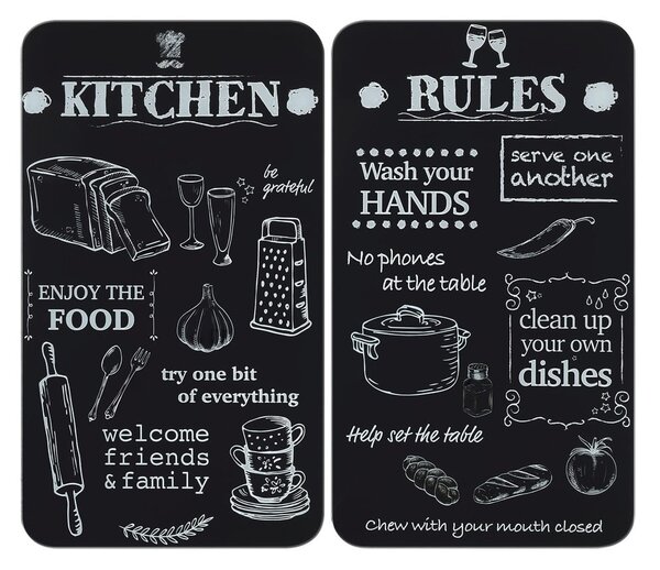 Zaštitni poklopci za štednjak u setu od kaljenog stakla 2 kom 52x30 cm Kitchen Rules – Maximex