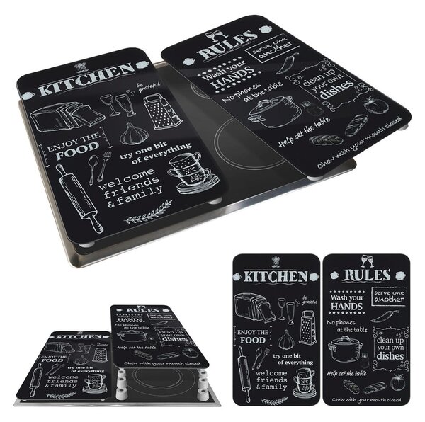 Zaštitni poklopci za štednjak u setu od kaljenog stakla 2 kom 52x30 cm Kitchen Rules – Maximex