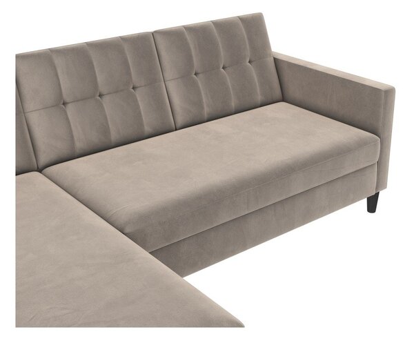 Bež baršunasti kutna garnitura Hartford – Støraa