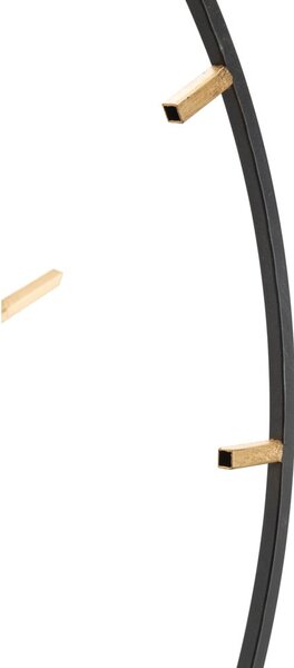Crni zidni sat s detaljima u zlatnoj boji Mauro Ferretti Gold, Ø 60 cm