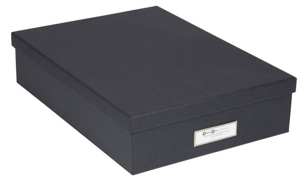 Tamno siva kutija za pohranu s natpisom za Bigso dokumente, veličina A4