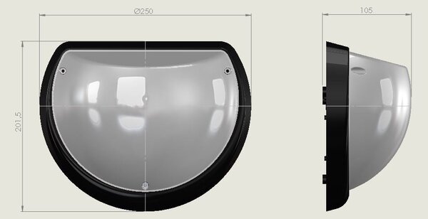 ZIDNA SVJETILJKA HALF MOON E27 IP54 BIJELA