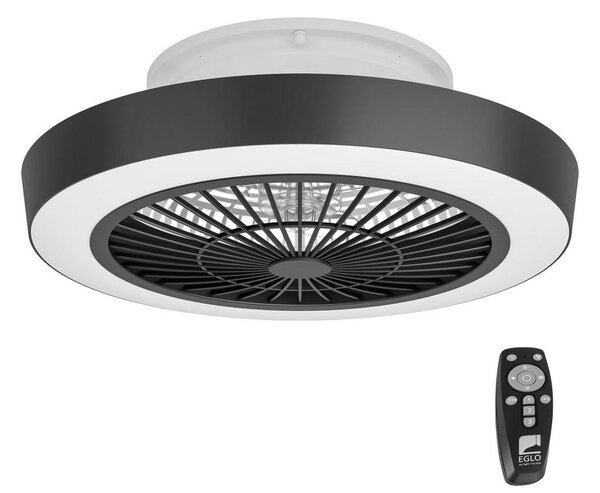 Eglo 35096 - LED Prigušivi stropni ventilator SAZAN LED/37,8W/230V crna + DU