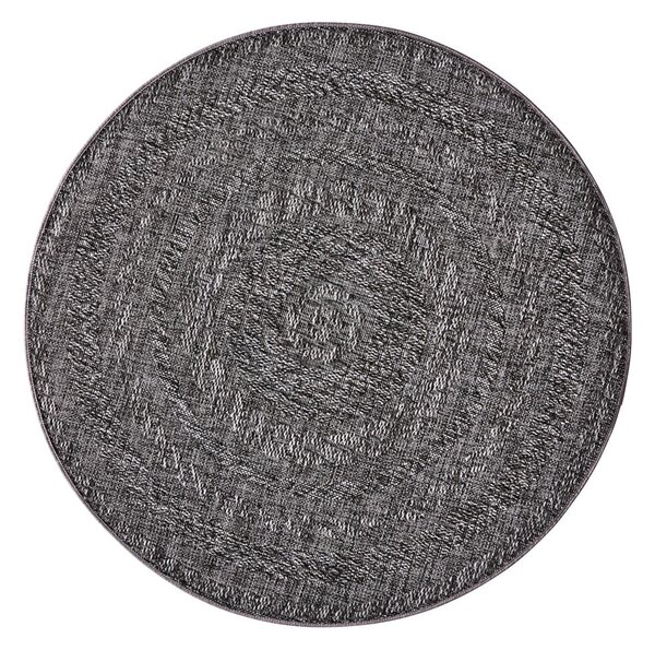 Tamno sivi vanjski tepih NORTHRUGS Almendo, Ø 160 cm
