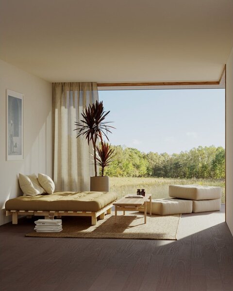 Kauč na rasklapanje Karup Design Lean Raw Beige