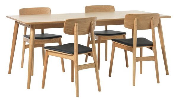 Proširiv blagovaonski stol s pločom stola u dekoru hrasta u prirodnoj boji 190x90 cm Barrali – Unique Furniture