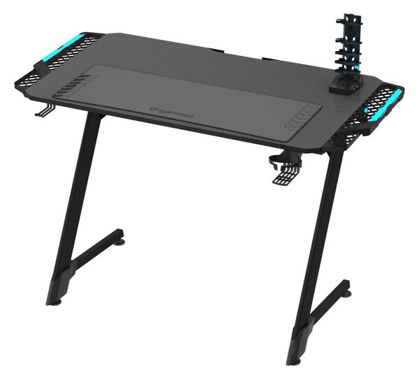 Gaming stol SNAKE s LED RGB pozadinskim osvjetljenjem 100x60 cm crna