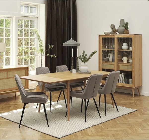 Proširiv blagovaonski stol s pločom stola u dekoru hrasta u prirodnoj boji 150x90 cm Barrali – Unique Furniture