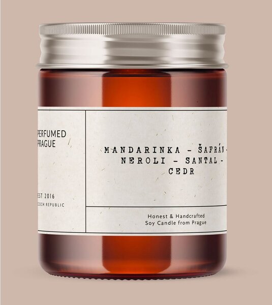 Mirisna svijeća od sojinog voska vrijeme gorenja 40 h #47 Tangerine, Neroli and Saffron – Perfumed Prague