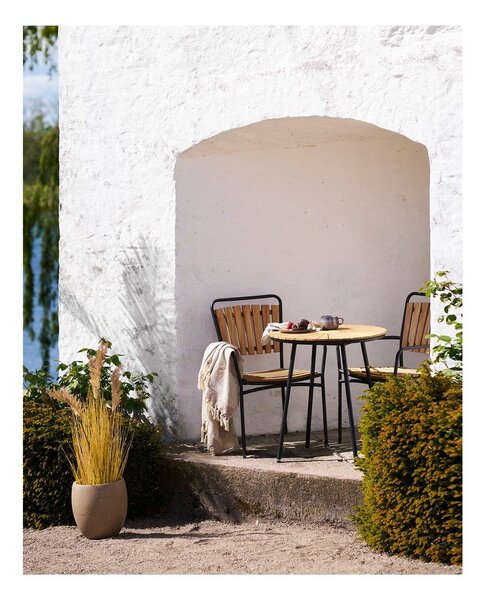 Vrtne stolice u setu 2 kom od masivnog drveta/metalne u prirodnoj boji Cleveland – House Nordic